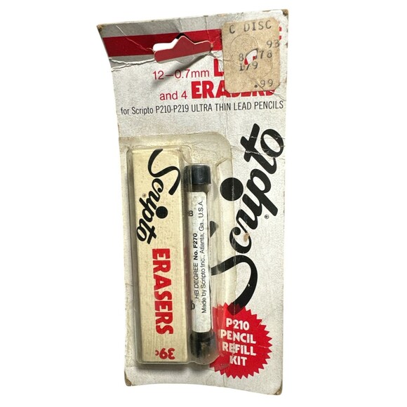 Vintage Scripto Pencil Lead Bundle 4 Thin Lead, 1 Thick‎ Lead, Pencil Refill Kit - Picture 5 of 8